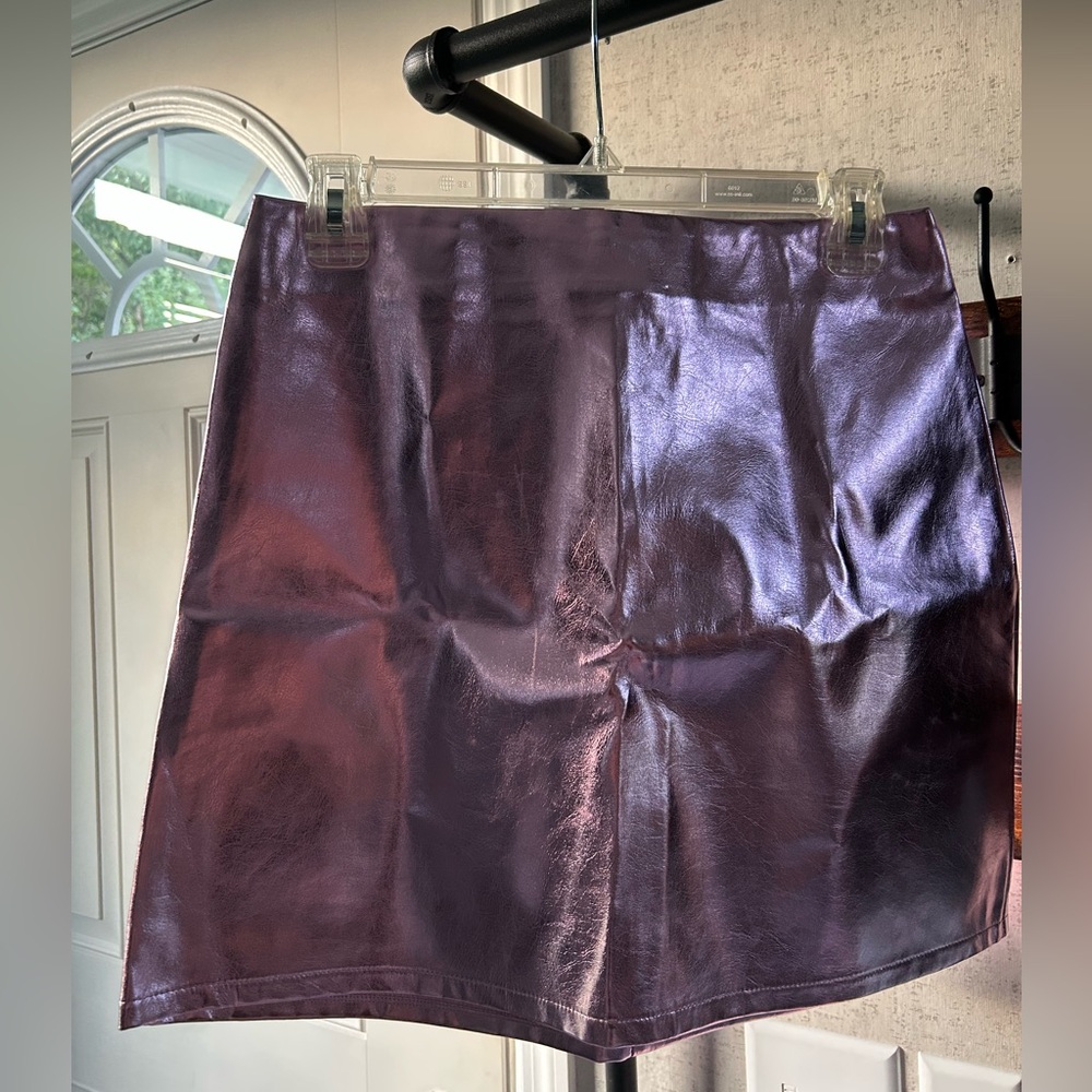 NWT Pink Lily My Mistake Pink Metallic Mini Skirt